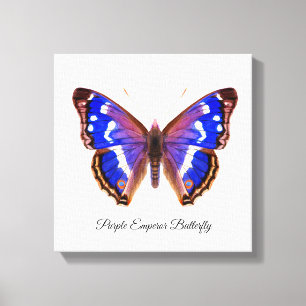 Toile Papillon Empereur Violet Aquarelle Peinture