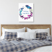 Toile Papillon et fleurs Serre et citation (Insitu(Chambre))
