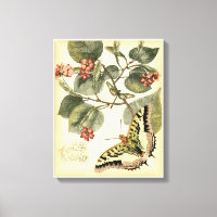 Papillon et libellule à fleurs rouges