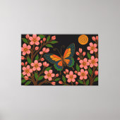Toile Papillon Fleur de Cerisier Lune (Recto)