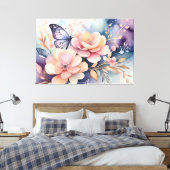 Toile Papillon floral Whimsy Aquarelle Art (Insitu(Chambre))