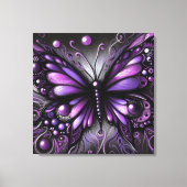 Toile Papillon gothique blanc violet noir couleur (Recto)