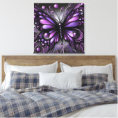 Toile Papillon gothique blanc violet noir couleur (Insitu(Chambre))