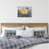 Toile Papillon Jaune Avec Fleurs (Insitu(Chambre))