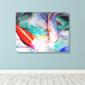 Toile Papillon Koi aquarelle peinture art japonais (Insitu (Plancher de Bois))