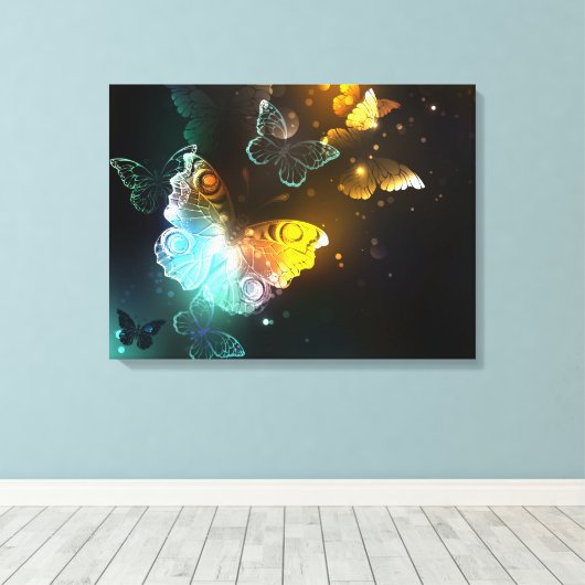 Toile Papillon lumineux et papillons de nuit (Insitu (Plancher de Bois))