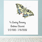 Toile Papillon Mémorial Personnalisé (Insitu (Plancher de Bois))