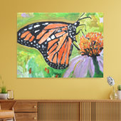 Toile Papillon Monarque sur Fleur (Insitu(Salon))