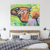 Toile Papillon Monarque sur Fleur (Insitu(Chambre))