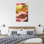 Toile Papillon Monarque sur une Gerbera| Danaus Plexippu (Insitu(Chambre))