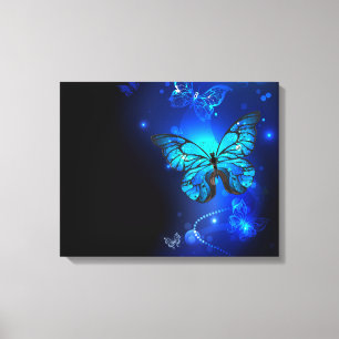 Toile Papillon Morpho sur fond sombre