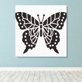 Toile Papillon noir et blanc (Insitu (Plancher de Bois))
