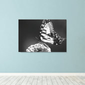 Toile Papillon noir et blanc (Insitu (Plancher de Bois))