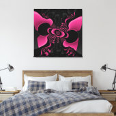 Toile Papillon noir et rose fractal (Insitu(Chambre))