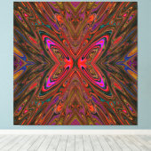 Toile Papillon orange et magenta abstrait et tripant (Insitu (Plancher de Bois))