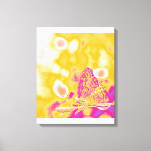 Toile Papillon pop art sur la feuille (Recto)