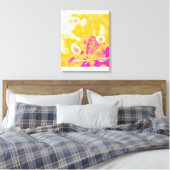 Toile Papillon pop art sur la feuille (Insitu(Chambre))