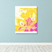Toile Papillon pop art sur la feuille (Insitu (Plancher de Bois))