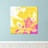 Toile Papillon pop art sur la feuille (Insitu (Plancher de Bois))