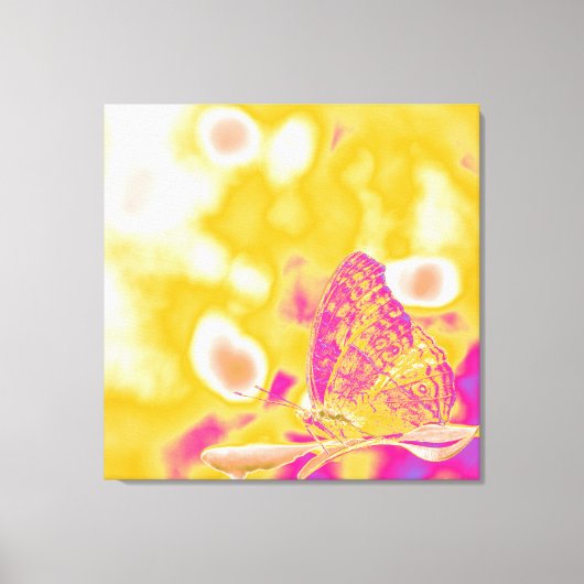 Toile Papillon pop art sur la feuille (Recto)