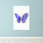Toile Papillon saphir à fleurs (Insitu (Plancher de Bois))