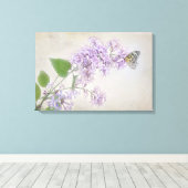 Toile papillon sur fleur de lilas (Insitu (Plancher de Bois))