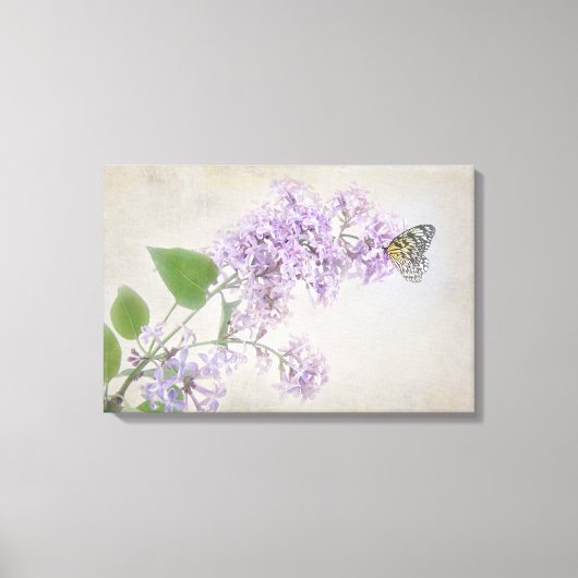 Toile papillon sur fleur de lilas (Recto)
