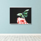 Toile Papillon sur la fleur 2 (Insitu (Plancher de Bois))