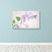 Toile papillon sur la fleur lilas (Insitu (Plancher de Bois))