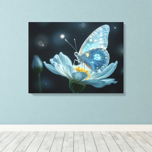 Toile Papillon sur une fleur de lune (Insitu (Plancher de Bois))