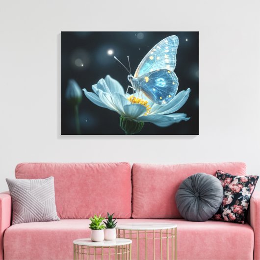 Toile Papillon sur une fleur de lune (Insitu(Salon))