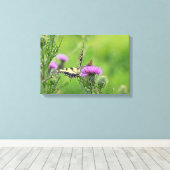 Toile Papillon swallowtail et skipper sur chardon (Insitu (Plancher de Bois))
