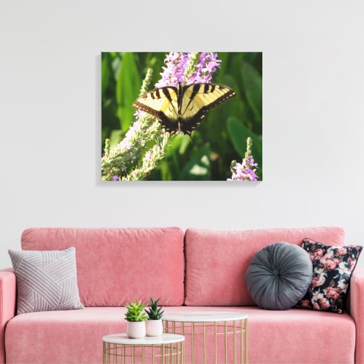 Toile Papillon Swallowtail sur Fleurs sauvages pourpres (Insitu(Salon))