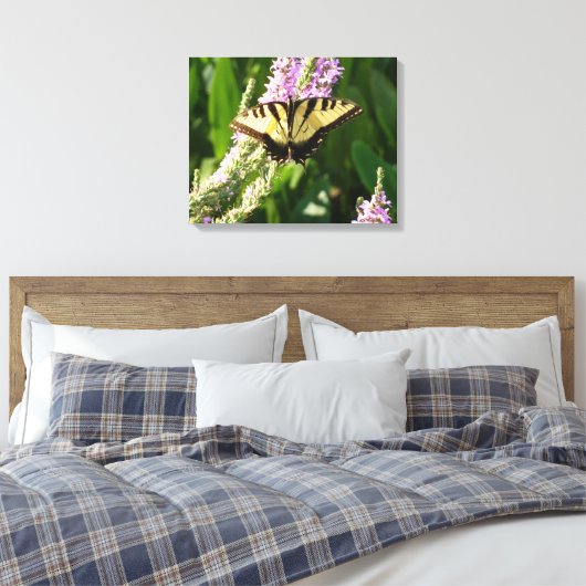 Toile Papillon Swallowtail sur Fleurs sauvages pourpres (Insitu(Chambre))