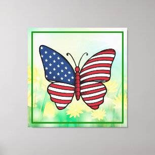 Toile Papillon USA - Numéro de drapeau 62614