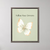 Toile Papillon Vert Crème Brun (Recto)