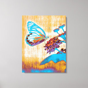 Toile Papillon vintage sur fleur