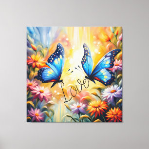 Toile papillons amoureux