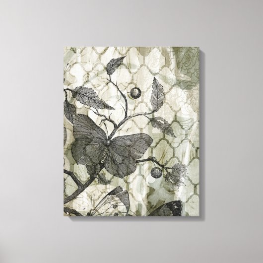 Toile Papillons Arabesques I (Recto)