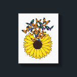 Toile Papillons au tournesol<br><div class="desc">Ce design est le cadeau idéal pour un anniversaire, Noël et d'autres célébrations. Il convient aux femmes, aux hommes et aux enfants.</div>