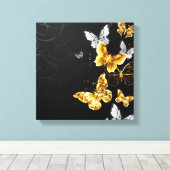 Toile Papillons blancs et dorés (Insitu (Plancher de Bois))