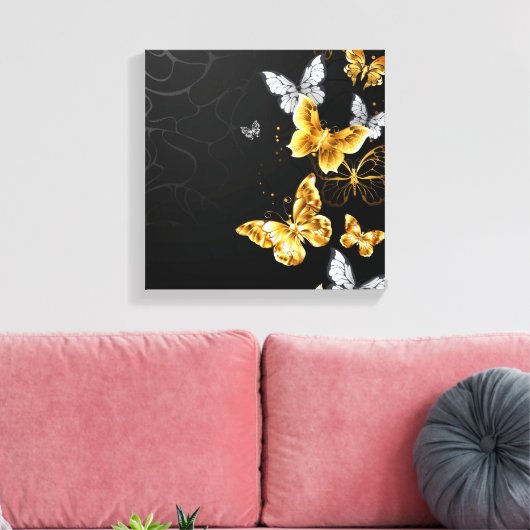 Toile Papillons blancs et dorés (Insitu(Salon))