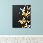 Toile Papillons blancs et dorés (Insitu (Plancher de Bois))