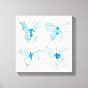 Toile Papillons bleu Watercolor
