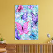 Toile Papillons Colorés en Vol - Printemps (Insitu(Salon))