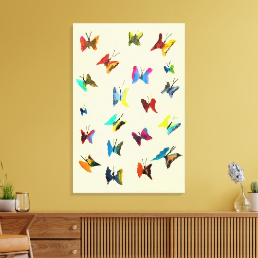 Toile Papillons couleur aquarelle (Insitu(Salon))