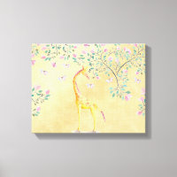 Papillons de la Giraffe d'aquarelle et fleurs