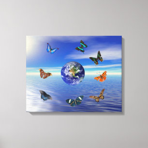 Toile Papillons de la Terre Bleue