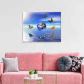 Toile Papillons de la Terre Bleue (Insitu(Salon))