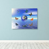 Toile Papillons de la Terre Bleue (Insitu (Plancher de Bois))